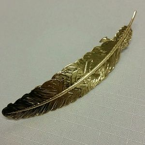 Golden Feather Barrette